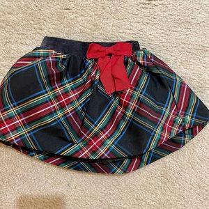 Hope & Henry 12-18m tartan skirt with bow